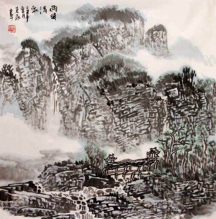 陈克永国画作品,尺寸为70*69